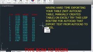 export autocad text to excel