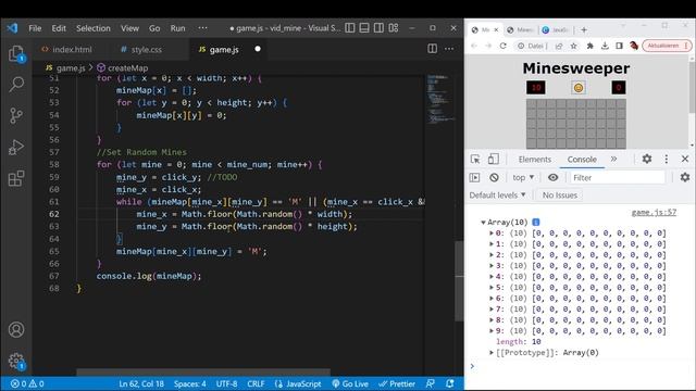Minesweeper in JavaScript  - JS Game Tutorial