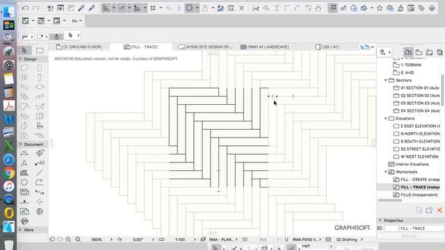 ArchiCAD Custom Fills - Herringbone