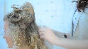 Прическа с накладными прядями на каждый день #1