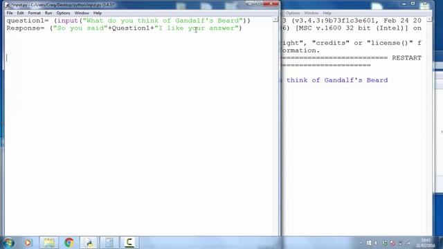 Python input function 3