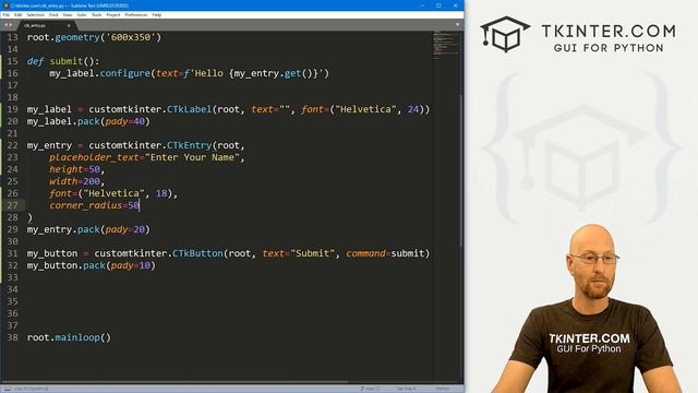 Entry Widgets in CustomTkinter - Tkinter CustomTkinter 3 смотреть онлайн