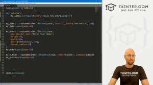Entry Widgets in CustomTkinter - Tkinter CustomTkinter 3
