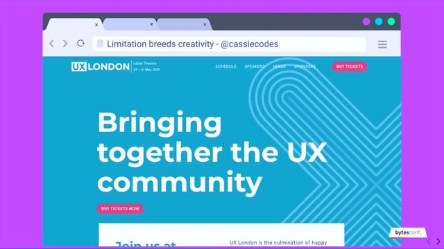 Limitation Breeds Creativity - Cassie Evans [Bytes Conf 2019] смотреть онлайн