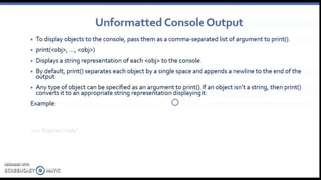 output function in python- print()