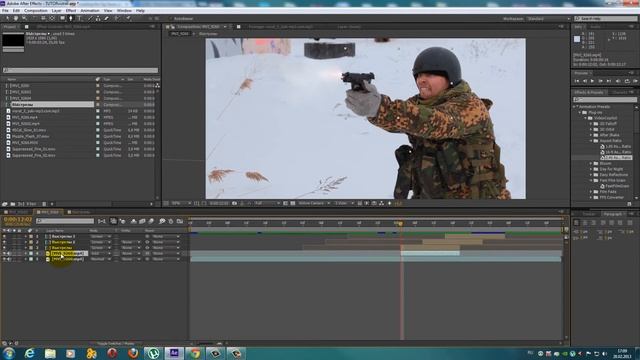 Реалистичная имитация стрельбы в AE (muzzle flash) смотреть онлайн