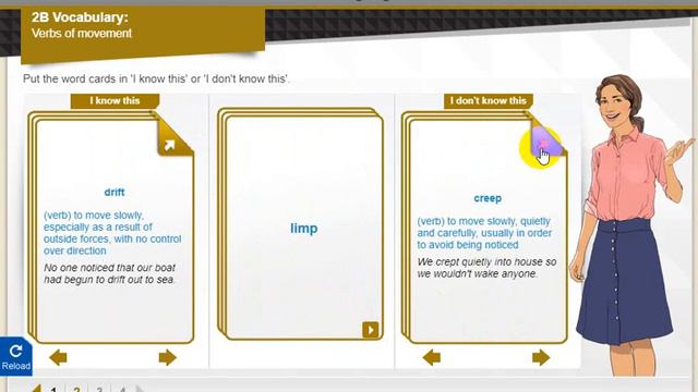 Empower C1 Unit 2B Vocabulary: Verb of movements