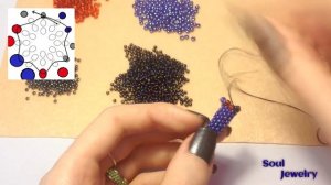 Жгут из бисера. Мозаичное плетение. Мастер класс by Soul Jewelry
