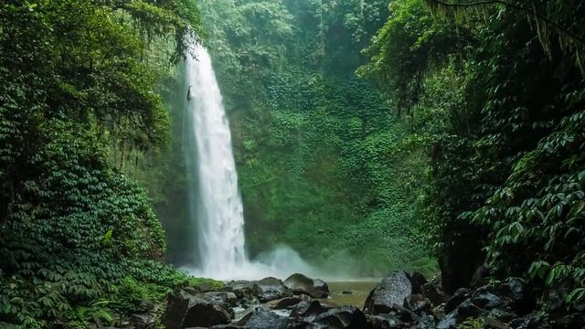 Relaxing and Beautiful Music ? Heavenly Harp Music ? 4k Waterfall Relaxation Video