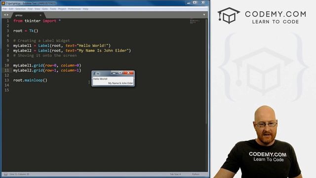Positioning With Tkinters Grid System - Python Tkinter GUI Tutorial 2 смотреть онлайн