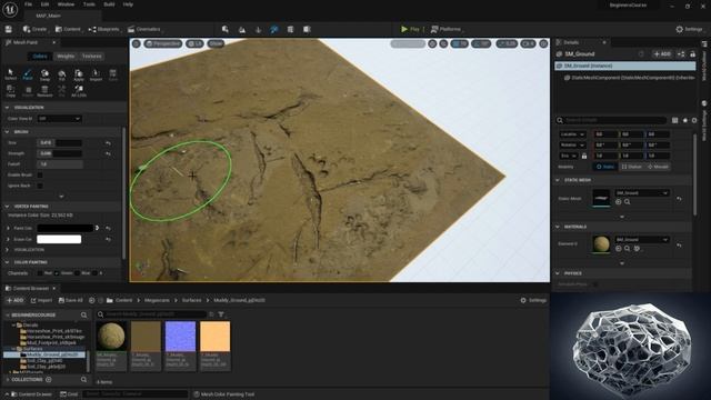 25 Как пользоваться инструментом рисования по мешу в Unreal Engine (Mesh Painting Tool) смотреть онлайн