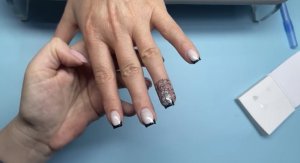 Чёрный френч + стемпинг