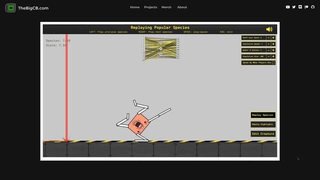 НЕЙРОСЕТЬ учится БЕГАТЬ (Создатель Существ) [Перевод Code Bullet]