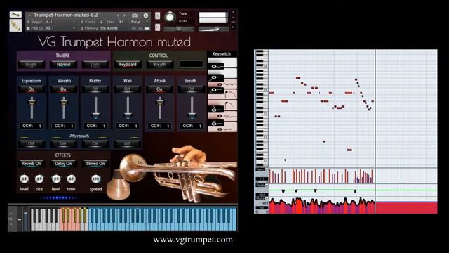 VG Trumpet Harmon muted NI Kontakt sample library. Brass, woodwind, orchestral vst plugin. Wav. смотреть онлайн