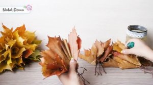 Осенние поделки: БУКЕТ ИЗ ЛИСТЬЕВ/ #DIY NataliDoma