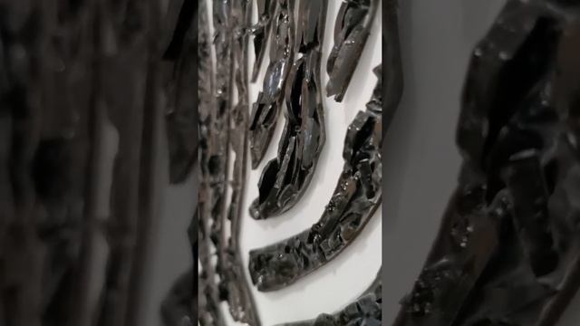 Картина эпоксидной смолой и стеклянной крошкой. Панно настенное декоративное, зеркальное, цветное.
