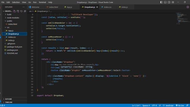 A smiple Dropdown Project. Codingninja React Skill test