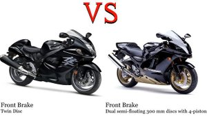 Suzuki GSX R 1300 Hayabusa vs Kawasaki ZX 12R Ninja Test specification comparison