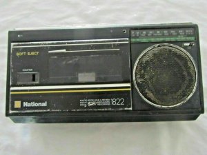 National RX-1822R Radio Cassette Recorder  Mini Boombox Black JAPAN.