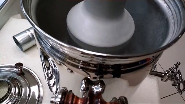 Угольный самовар 7 литров цилиндр никелированный Тула Самовары.ком(samovary.com) смотреть онлайн