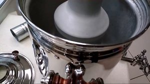 Угольный самовар 7 литров цилиндр никелированный Тула Самовары.ком(samovary.com)