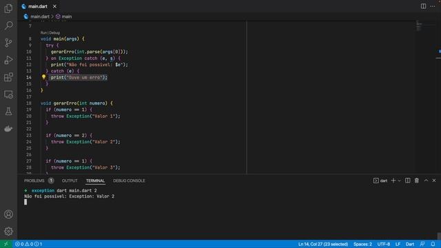 Dart - Curso Completo: Tratamento de Erros try-catch, stack-trace, on, finally, rethrow ? смотреть онлайн