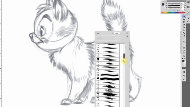 рисуем кота,рассуждаем о профессии иллюстратор Paint In Photoshop To Wacom Cintiq