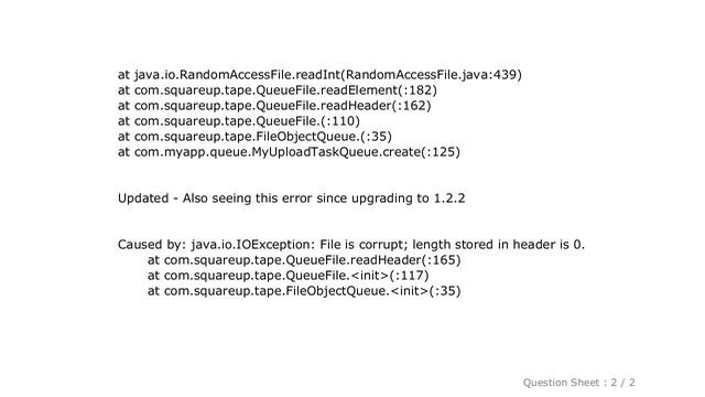 Android : EOFException when reading QueueFile tape смотреть онлайн