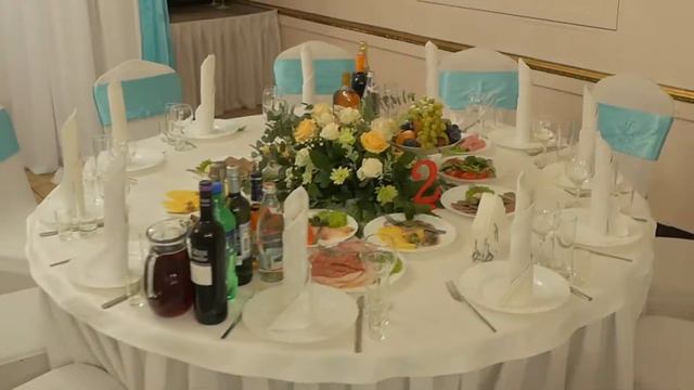 Карамелия банкетный зал в голубых тонах