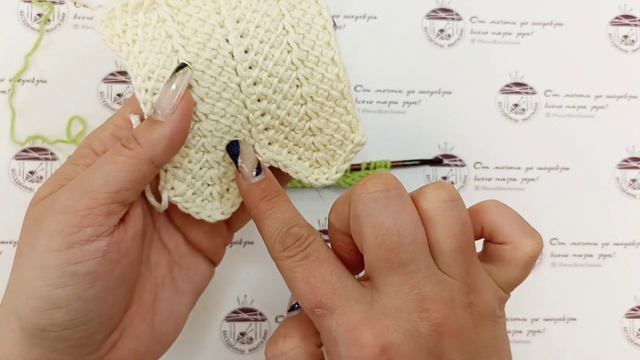 Тунисское вязание. Узор "Паркет" смотреть онлайн