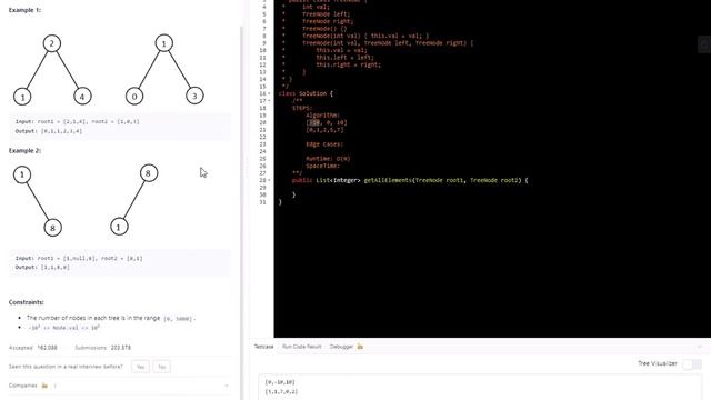 Leetcode # 1305 | All Elements in Two Binary Search Trees | JAVA смотреть онлайн