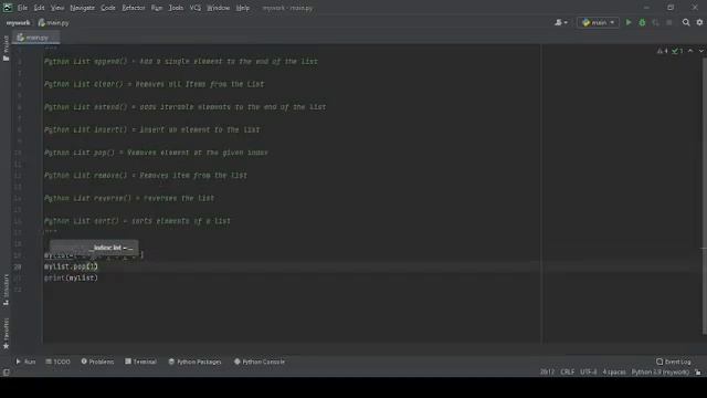 Python Exercises-5|List Methods