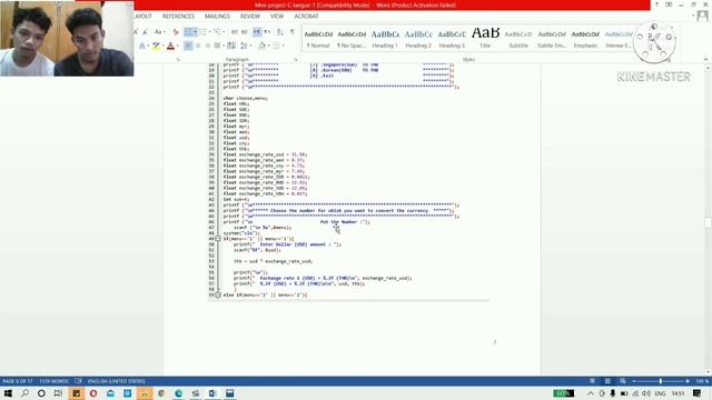 Mini Project In C Programming || currency converter