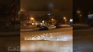 Дрифт на Subaru Impreza WRX STI по снегу