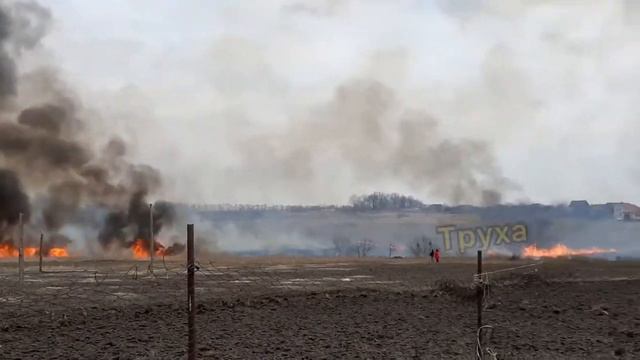 Возле аэропорта эпично горит болото