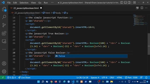 JavaScript Booleans || Booleans as Objects in JavaScript || JavaScript Tutorial in Hindi #22
