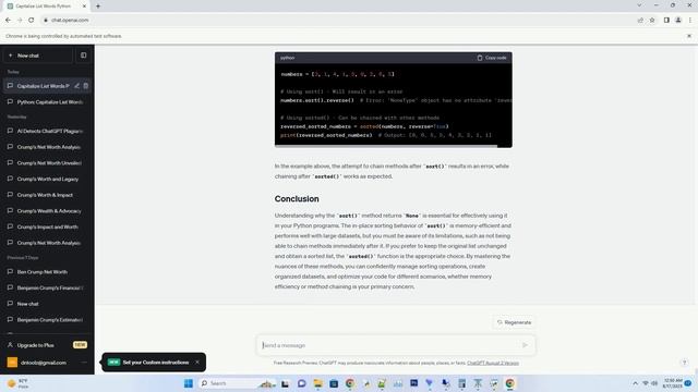 Python list sort returns none