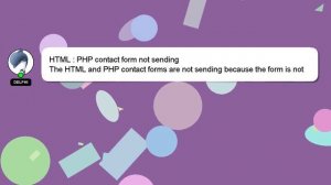 HTML : PHP contact form not sending