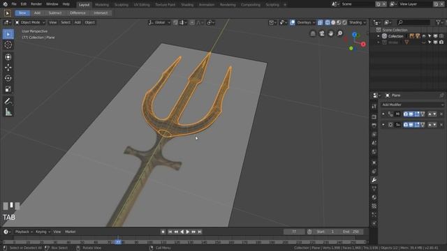 Моделим трезубец Аквамена в Blender 2.8 смотреть онлайн