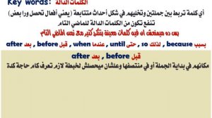 past perfect tense (before, after, when, until, so, because)  زمن الماضي التام والكلمات الدالة عليه