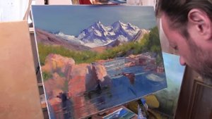 Научиться рисовать горы, уроки живописи для новичков, художник Сахаров