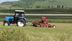 Посев викоовса в целину.На сено