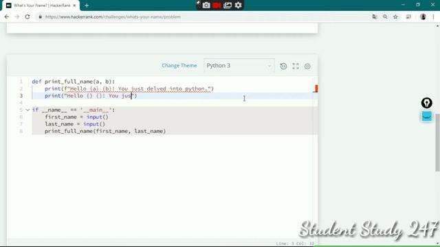 HackerRank problem13 || string format ||python with HackerRank solutions || What is your name