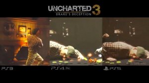 Uncharted 3 Drake's Deception PS5 vs PS4 Pro Vs PS3 | Graphics Comparison | PS3 VS PS4 vs PS5