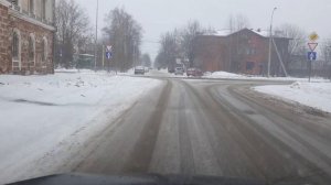 Вождение, город, зима.