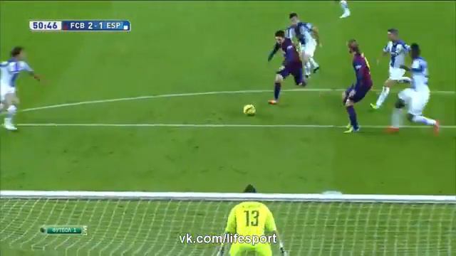 Барселона 5-1 Эспаньол Хет-трик Месси Пике Педро