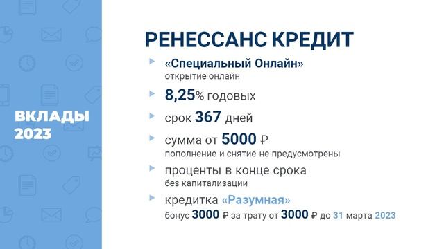 Вклад под проценты 2023