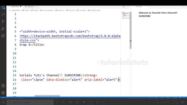 Bootstrap 5 Dismissing Alert | Tutorials Tuts Bootstrap Alert