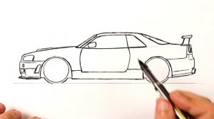 Как нарисовать Ниссан Скайлайн