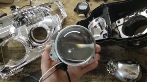 MITSUBISHI  PAJERO 4  2010 Тюнинг фар, установка Bi Led модулей, чернение фар, установка ДХО